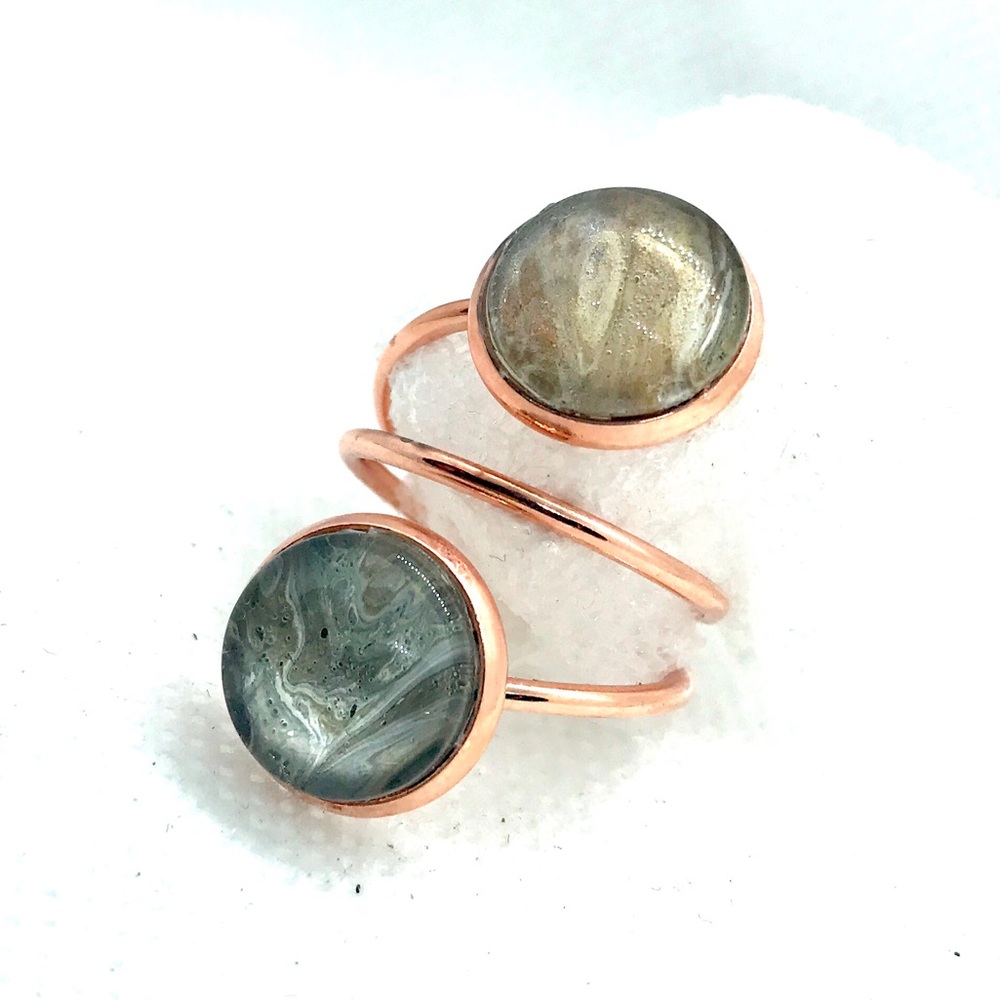 Handmade domes ring adjustable rose gold color NSR